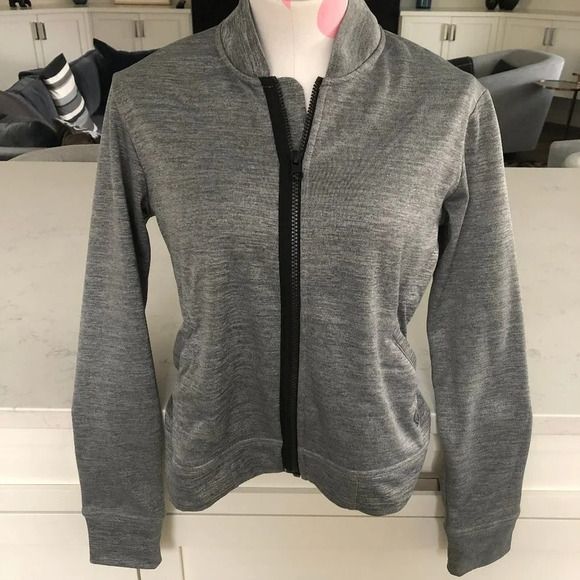 Mountain Hardware Full Zip Polyester Bomber Jacket Heather Gray Blend Size XS - Picture 1 of 11